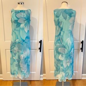 Vintage LOFT Floral Midi Sleeveless Dress